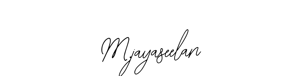 if you are searching for the best signature style for your name M.jayaseelan. so please give up your signature search. here we have designed multiple signature styles  using Bearetta-2O07w. M.jayaseelan signature style 12 images and pictures png