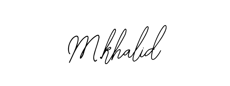 if you are searching for the best signature style for your name M.khalid. so please give up your signature search. here we have designed multiple signature styles  using Bearetta-2O07w. M.khalid signature style 12 images and pictures png