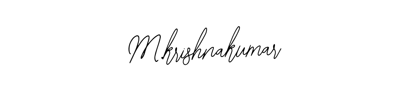 How to make M.krishnakumar name signature. Use Bearetta-2O07w style for creating short signs online. This is the latest handwritten sign. M.krishnakumar signature style 12 images and pictures png