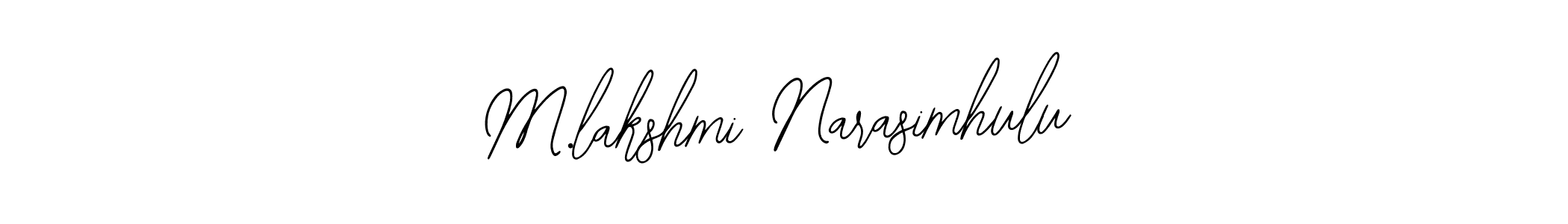 Design your own signature with our free online signature maker. With this signature software, you can create a handwritten (Bearetta-2O07w) signature for name M.lakshmi Narasimhulu. M.lakshmi Narasimhulu signature style 12 images and pictures png