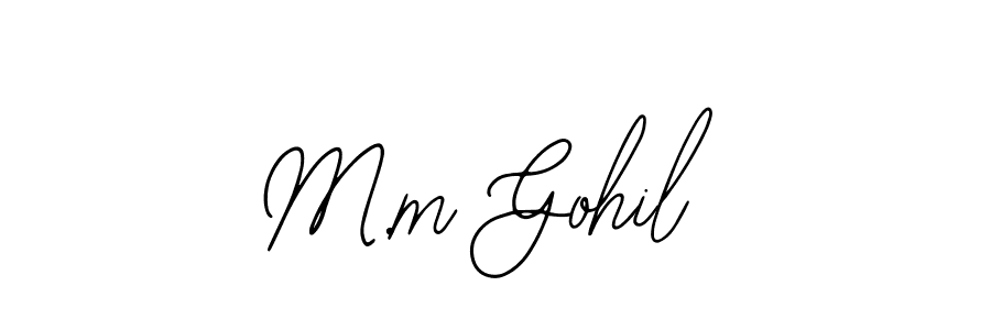 The best way (Bearetta-2O07w) to make a short signature is to pick only two or three words in your name. The name M.m Gohil include a total of six letters. For converting this name. M.m Gohil signature style 12 images and pictures png