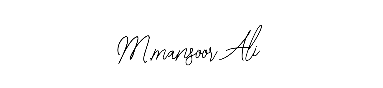 You should practise on your own different ways (Bearetta-2O07w) to write your name (M.mansoor Ali) in signature. don't let someone else do it for you. M.mansoor Ali signature style 12 images and pictures png