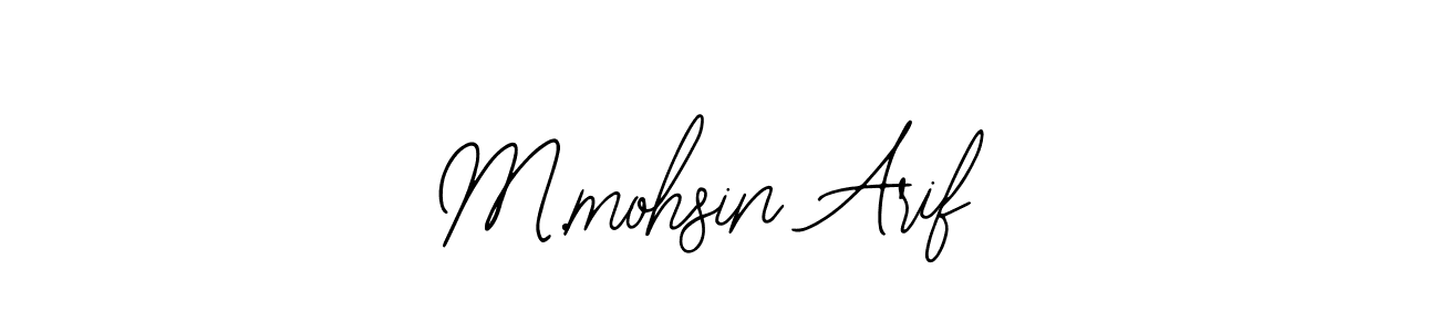The best way (Bearetta-2O07w) to make a short signature is to pick only two or three words in your name. The name M.mohsin Arif include a total of six letters. For converting this name. M.mohsin Arif signature style 12 images and pictures png