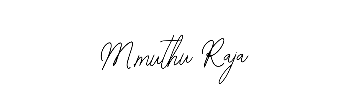 How to make M.muthu Raja name signature. Use Bearetta-2O07w style for creating short signs online. This is the latest handwritten sign. M.muthu Raja signature style 12 images and pictures png