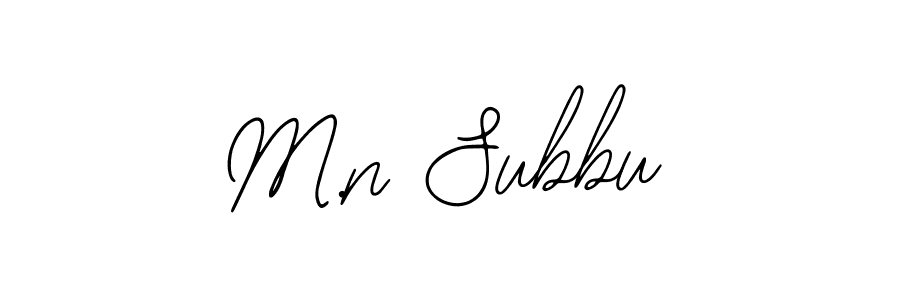 Design your own signature with our free online signature maker. With this signature software, you can create a handwritten (Bearetta-2O07w) signature for name M.n Subbu. M.n Subbu signature style 12 images and pictures png