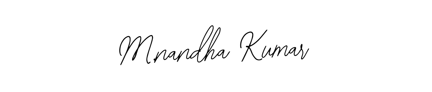 The best way (Bearetta-2O07w) to make a short signature is to pick only two or three words in your name. The name M.nandha Kumar include a total of six letters. For converting this name. M.nandha Kumar signature style 12 images and pictures png