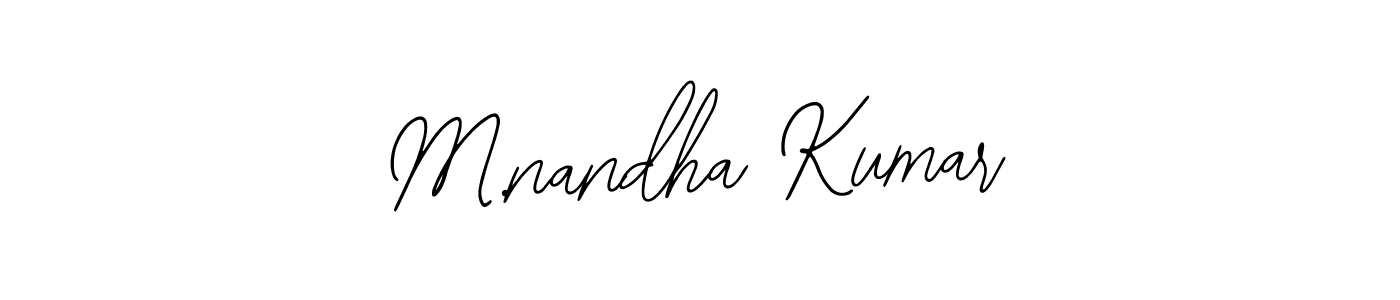 The best way (Bearetta-2O07w) to make a short signature is to pick only two or three words in your name. The name M.nandha Kumar include a total of six letters. For converting this name. M.nandha Kumar signature style 12 images and pictures png