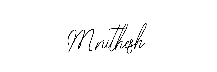 if you are searching for the best signature style for your name M.nithesh. so please give up your signature search. here we have designed multiple signature styles  using Bearetta-2O07w. M.nithesh signature style 12 images and pictures png