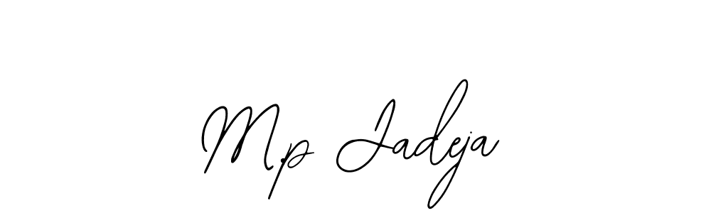 Use a signature maker to create a handwritten signature online. With this signature software, you can design (Bearetta-2O07w) your own signature for name M.p Jadeja. M.p Jadeja signature style 12 images and pictures png