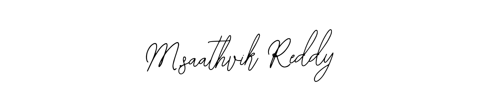 How to make M.saathvik Reddy name signature. Use Bearetta-2O07w style for creating short signs online. This is the latest handwritten sign. M.saathvik Reddy signature style 12 images and pictures png