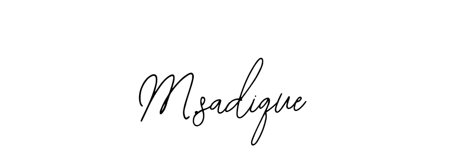 The best way (Bearetta-2O07w) to make a short signature is to pick only two or three words in your name. The name M.sadique include a total of six letters. For converting this name. M.sadique signature style 12 images and pictures png