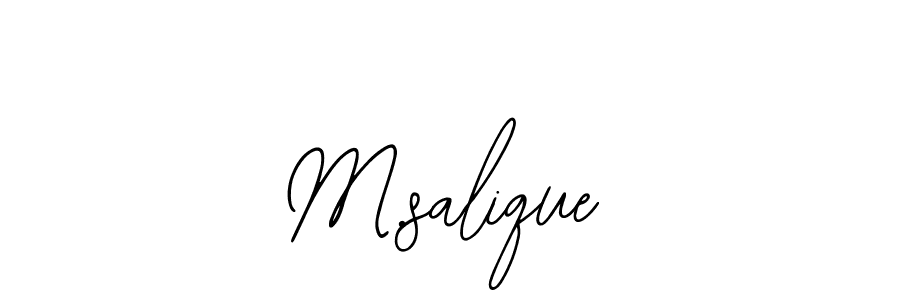 How to make M.salique name signature. Use Bearetta-2O07w style for creating short signs online. This is the latest handwritten sign. M.salique signature style 12 images and pictures png