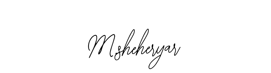 The best way (Bearetta-2O07w) to make a short signature is to pick only two or three words in your name. The name M.sheheryar include a total of six letters. For converting this name. M.sheheryar signature style 12 images and pictures png