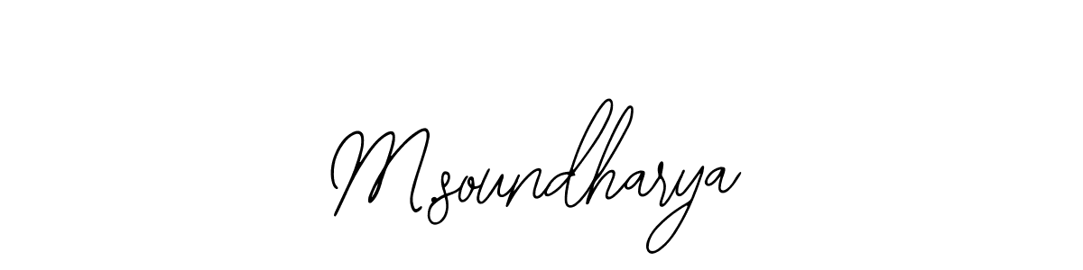 The best way (Bearetta-2O07w) to make a short signature is to pick only two or three words in your name. The name M.soundharya include a total of six letters. For converting this name. M.soundharya signature style 12 images and pictures png