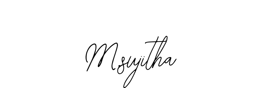 if you are searching for the best signature style for your name M.sujitha. so please give up your signature search. here we have designed multiple signature styles  using Bearetta-2O07w. M.sujitha signature style 12 images and pictures png