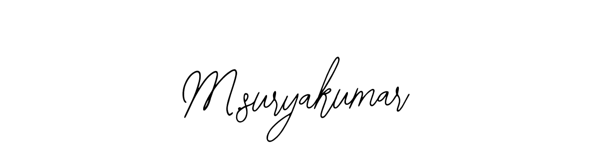 The best way (Bearetta-2O07w) to make a short signature is to pick only two or three words in your name. The name M.suryakumar include a total of six letters. For converting this name. M.suryakumar signature style 12 images and pictures png