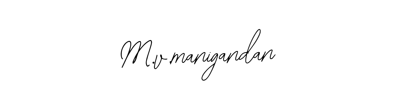 The best way (Bearetta-2O07w) to make a short signature is to pick only two or three words in your name. The name M.v.manigandan include a total of six letters. For converting this name. M.v.manigandan signature style 12 images and pictures png