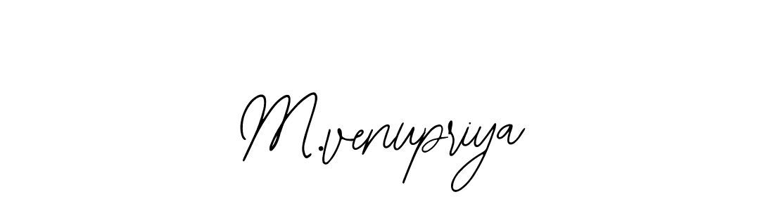 How to make M.venupriya name signature. Use Bearetta-2O07w style for creating short signs online. This is the latest handwritten sign. M.venupriya signature style 12 images and pictures png