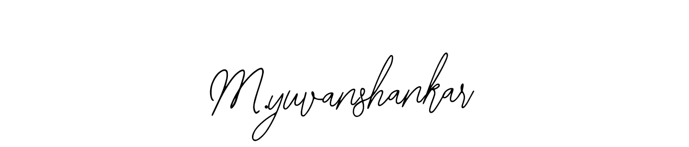 The best way (Bearetta-2O07w) to make a short signature is to pick only two or three words in your name. The name M.yuvanshankar include a total of six letters. For converting this name. M.yuvanshankar signature style 12 images and pictures png