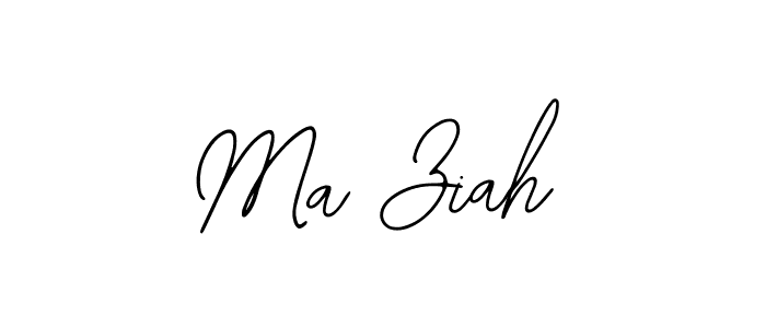 How to make Ma Ziah name signature. Use Bearetta-2O07w style for creating short signs online. This is the latest handwritten sign. Ma Ziah signature style 12 images and pictures png