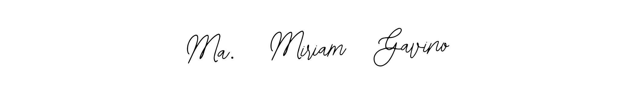 The best way (Bearetta-2O07w) to make a short signature is to pick only two or three words in your name. The name Ma.   Miriam   Gavino include a total of six letters. For converting this name. Ma.   Miriam   Gavino signature style 12 images and pictures png