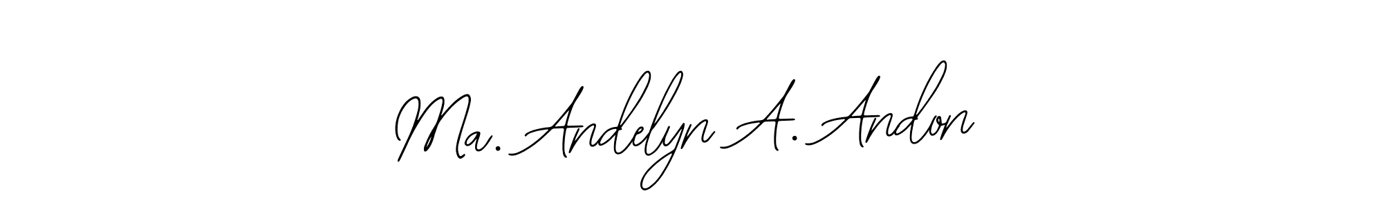 if you are searching for the best signature style for your name Ma. Andelyn A. Andon. so please give up your signature search. here we have designed multiple signature styles  using Bearetta-2O07w. Ma. Andelyn A. Andon signature style 12 images and pictures png