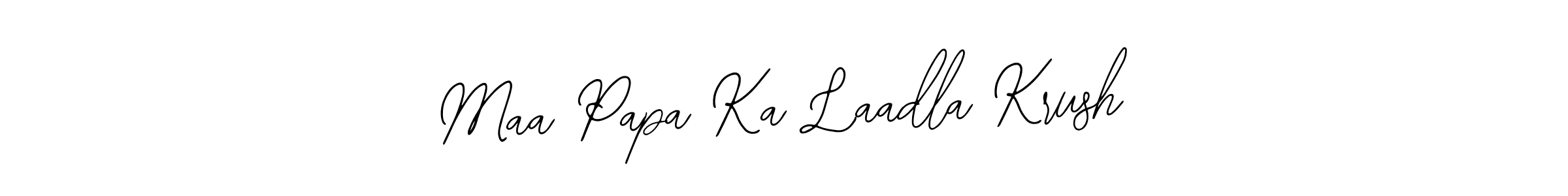 Bearetta-2O07w is a professional signature style that is perfect for those who want to add a touch of class to their signature. It is also a great choice for those who want to make their signature more unique. Get Maa Papa Ka Laadla Krush name to fancy signature for free. Maa Papa Ka Laadla Krush signature style 12 images and pictures png