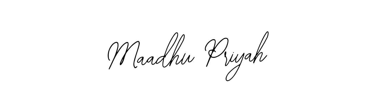 You should practise on your own different ways (Bearetta-2O07w) to write your name (Maadhu Priyah) in signature. don't let someone else do it for you. Maadhu Priyah signature style 12 images and pictures png