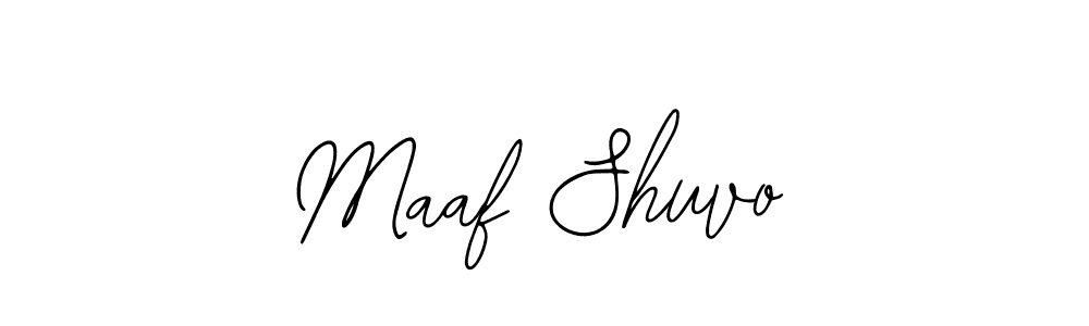 The best way (Bearetta-2O07w) to make a short signature is to pick only two or three words in your name. The name Maaf Shuvo include a total of six letters. For converting this name. Maaf Shuvo signature style 12 images and pictures png