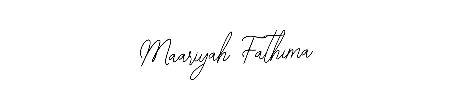 The best way (Bearetta-2O07w) to make a short signature is to pick only two or three words in your name. The name Maariyah Fathima include a total of six letters. For converting this name. Maariyah Fathima signature style 12 images and pictures png