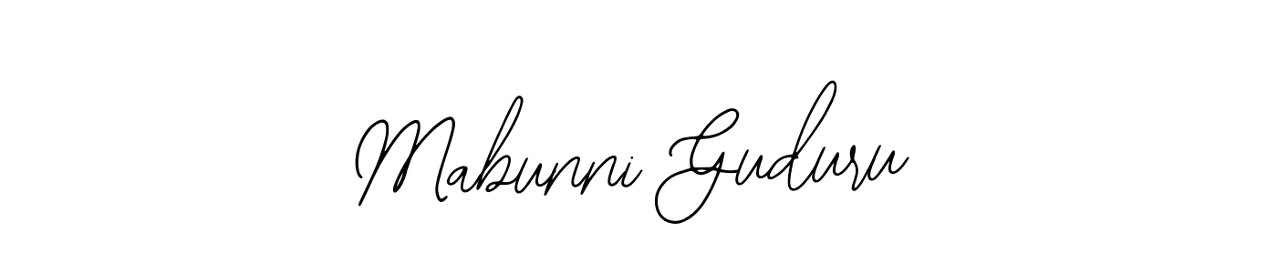 How to make Mabunni Guduru name signature. Use Bearetta-2O07w style for creating short signs online. This is the latest handwritten sign. Mabunni Guduru signature style 12 images and pictures png