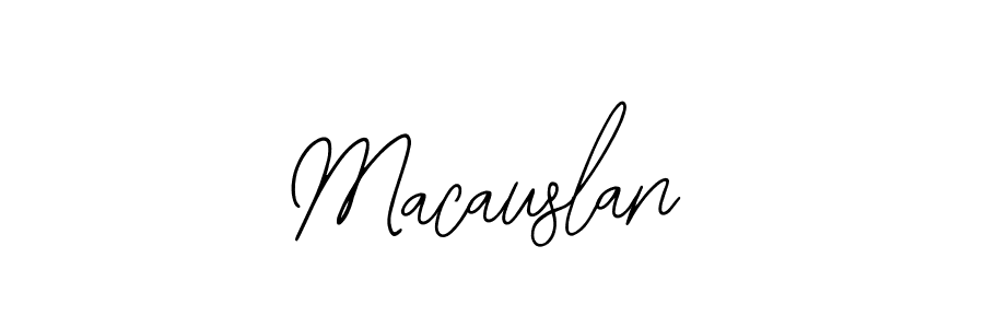 Make a beautiful signature design for name Macauslan. With this signature (Bearetta-2O07w) style, you can create a handwritten signature for free. Macauslan signature style 12 images and pictures png