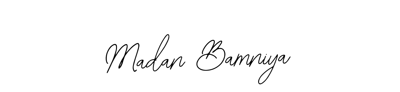 How to make Madan Bamniya name signature. Use Bearetta-2O07w style for creating short signs online. This is the latest handwritten sign. Madan Bamniya signature style 12 images and pictures png