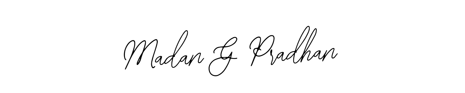 You should practise on your own different ways (Bearetta-2O07w) to write your name (Madan G Pradhan) in signature. don't let someone else do it for you. Madan G Pradhan signature style 12 images and pictures png