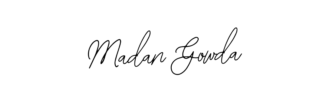 How to make Madan Gowda name signature. Use Bearetta-2O07w style for creating short signs online. This is the latest handwritten sign. Madan Gowda signature style 12 images and pictures png