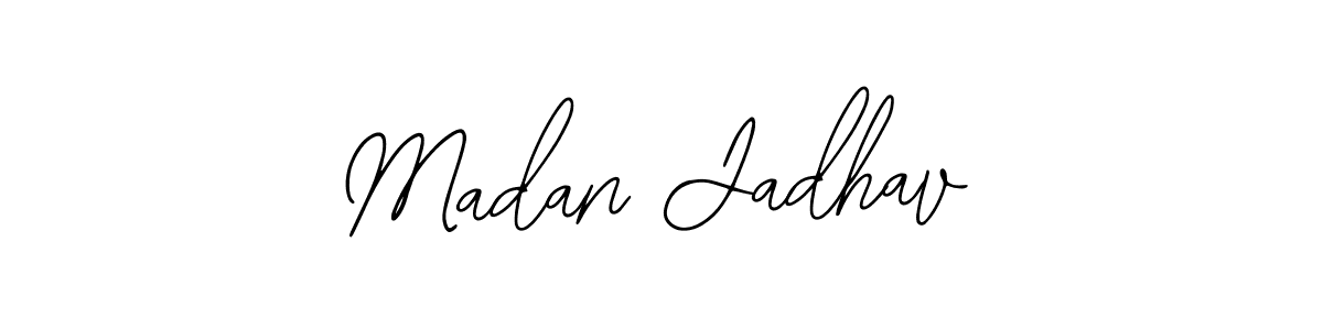 How to make Madan Jadhav name signature. Use Bearetta-2O07w style for creating short signs online. This is the latest handwritten sign. Madan Jadhav signature style 12 images and pictures png