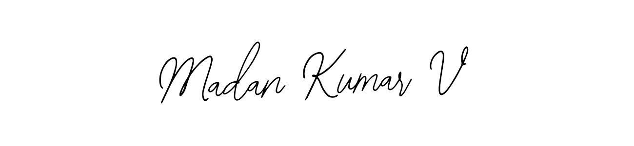 How to make Madan Kumar V name signature. Use Bearetta-2O07w style for creating short signs online. This is the latest handwritten sign. Madan Kumar V signature style 12 images and pictures png