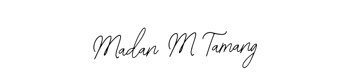 How to make Madan M Tamang name signature. Use Bearetta-2O07w style for creating short signs online. This is the latest handwritten sign. Madan M Tamang signature style 12 images and pictures png