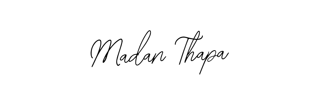 How to make Madan Thapa name signature. Use Bearetta-2O07w style for creating short signs online. This is the latest handwritten sign. Madan Thapa signature style 12 images and pictures png