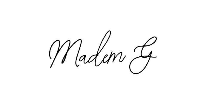 Similarly Bearetta-2O07w is the best handwritten signature design. Signature creator online .You can use it as an online autograph creator for name Madem G. Madem G signature style 12 images and pictures png