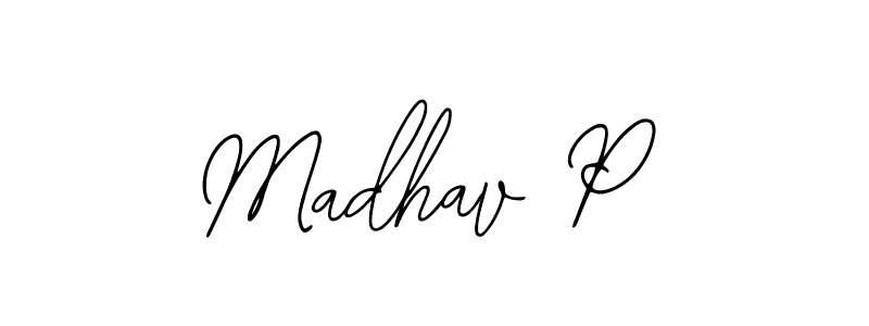 Design your own signature with our free online signature maker. With this signature software, you can create a handwritten (Bearetta-2O07w) signature for name Madhav P. Madhav P signature style 12 images and pictures png