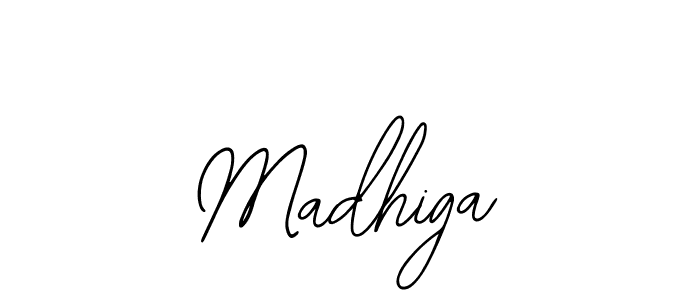 How to make Madhiga name signature. Use Bearetta-2O07w style for creating short signs online. This is the latest handwritten sign. Madhiga signature style 12 images and pictures png