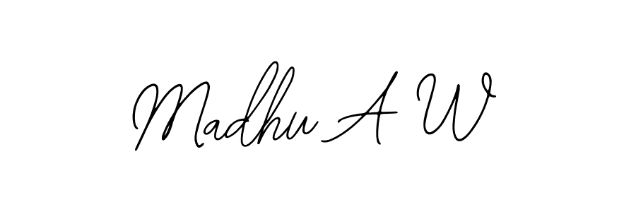 Create a beautiful signature design for name Madhu A W. With this signature (Bearetta-2O07w) fonts, you can make a handwritten signature for free. Madhu A W signature style 12 images and pictures png