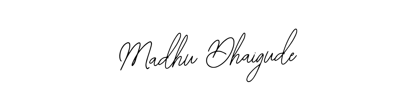 if you are searching for the best signature style for your name Madhu Dhaigude. so please give up your signature search. here we have designed multiple signature styles  using Bearetta-2O07w. Madhu Dhaigude signature style 12 images and pictures png