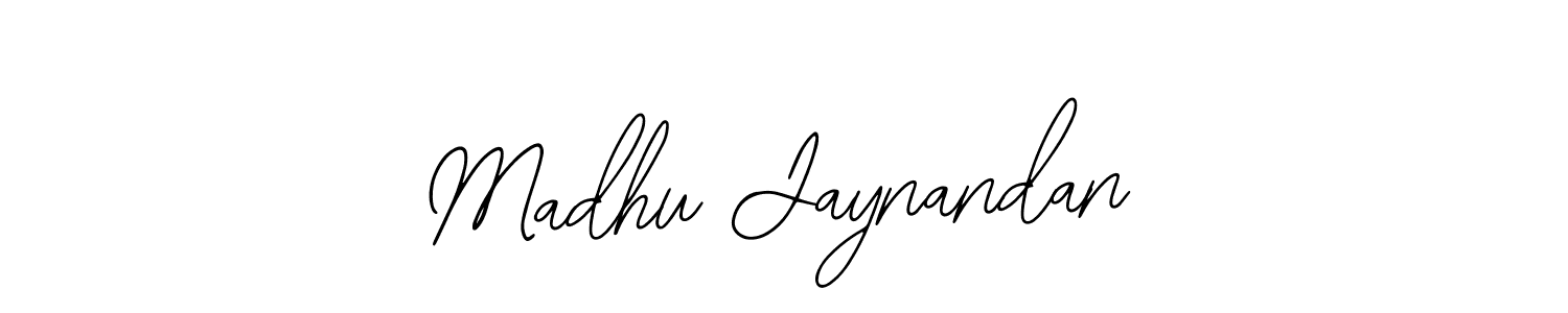 How to make Madhu Jaynandan name signature. Use Bearetta-2O07w style for creating short signs online. This is the latest handwritten sign. Madhu Jaynandan signature style 12 images and pictures png