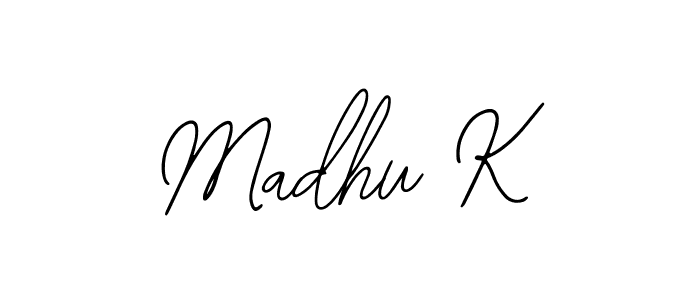 The best way (Bearetta-2O07w) to make a short signature is to pick only two or three words in your name. The name Madhu K include a total of six letters. For converting this name. Madhu K signature style 12 images and pictures png