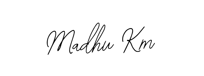 How to make Madhu Km name signature. Use Bearetta-2O07w style for creating short signs online. This is the latest handwritten sign. Madhu Km signature style 12 images and pictures png