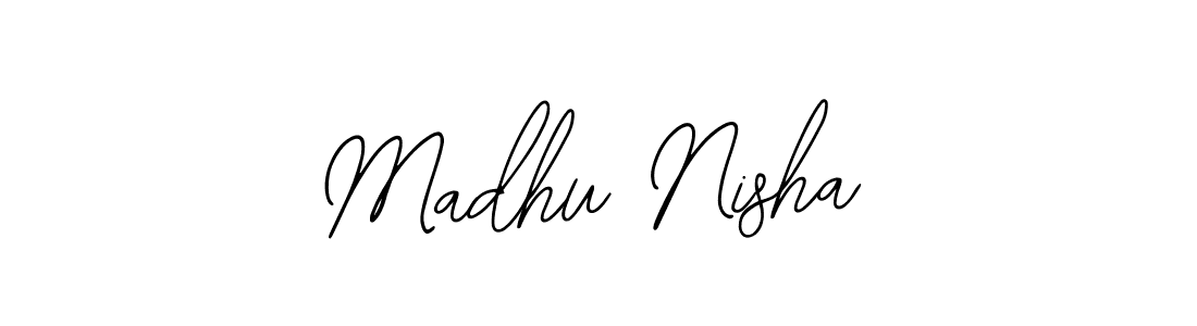 Design your own signature with our free online signature maker. With this signature software, you can create a handwritten (Bearetta-2O07w) signature for name Madhu Nisha. Madhu Nisha signature style 12 images and pictures png