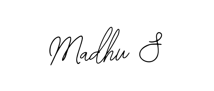 You should practise on your own different ways (Bearetta-2O07w) to write your name (Madhu S) in signature. don't let someone else do it for you. Madhu S signature style 12 images and pictures png