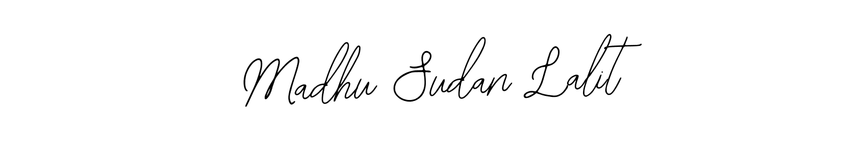 You should practise on your own different ways (Bearetta-2O07w) to write your name (Madhu Sudan Lalit) in signature. don't let someone else do it for you. Madhu Sudan Lalit signature style 12 images and pictures png